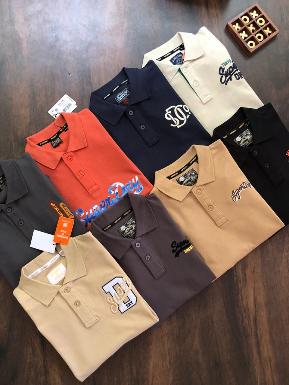 ​Superdry Premium Quality Cotton Lycra Collar Neck Half Sleeve Men's T-shirt - 58  Pc