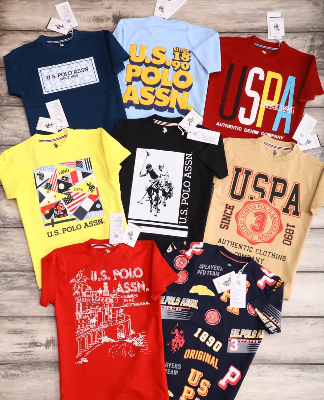 Us Polo Assn. ( Unisex ) Premium Quality Cotton Round Neck Half Sleeve Kids T-shirt - 56 Pc