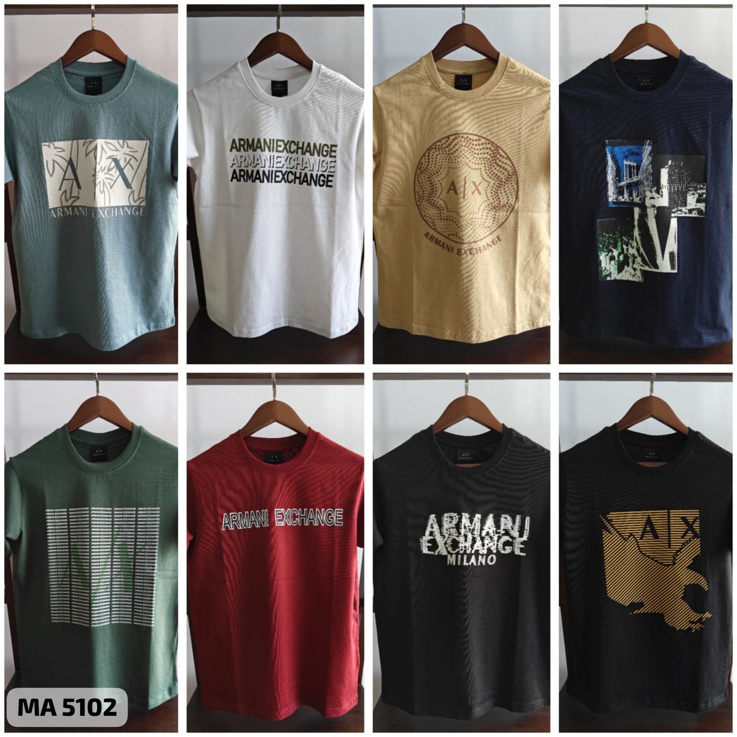 Armani Exchange Premium Quality Cotton Round Neck Half Sleeve Men's T-shirt - 72 Pc