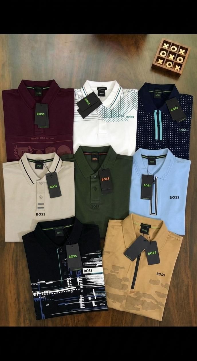 ​Boss Premium Quality Collar Neck Half Sleeve Men's T-shirt - 68 Pc