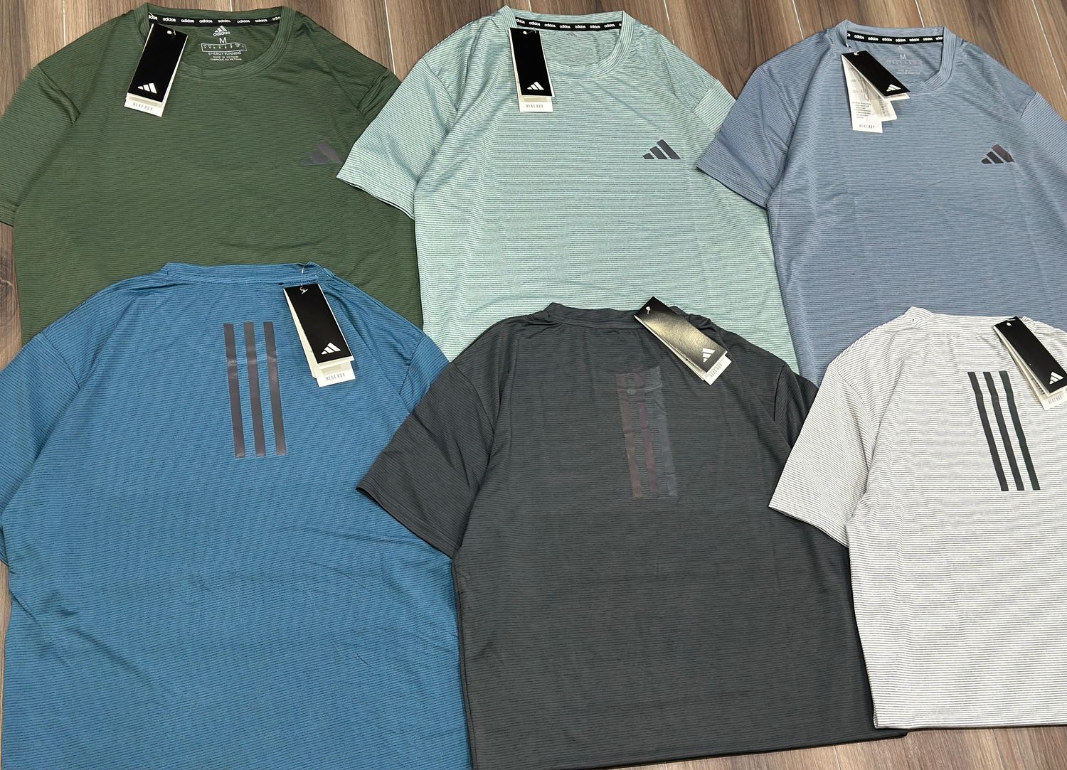 Adidas Premium Quality Active Wear Polyester With Spandex Round Neck Half Sleeve Men's T-shirt - 50 Pc