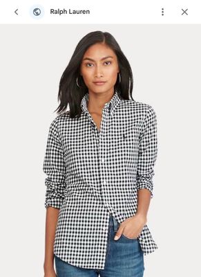 ​Ralph Lauren Premium Quality  Soft Crush fabric Collar Neck Full Sleeve Women's Checks Shirts- 48 Pc
