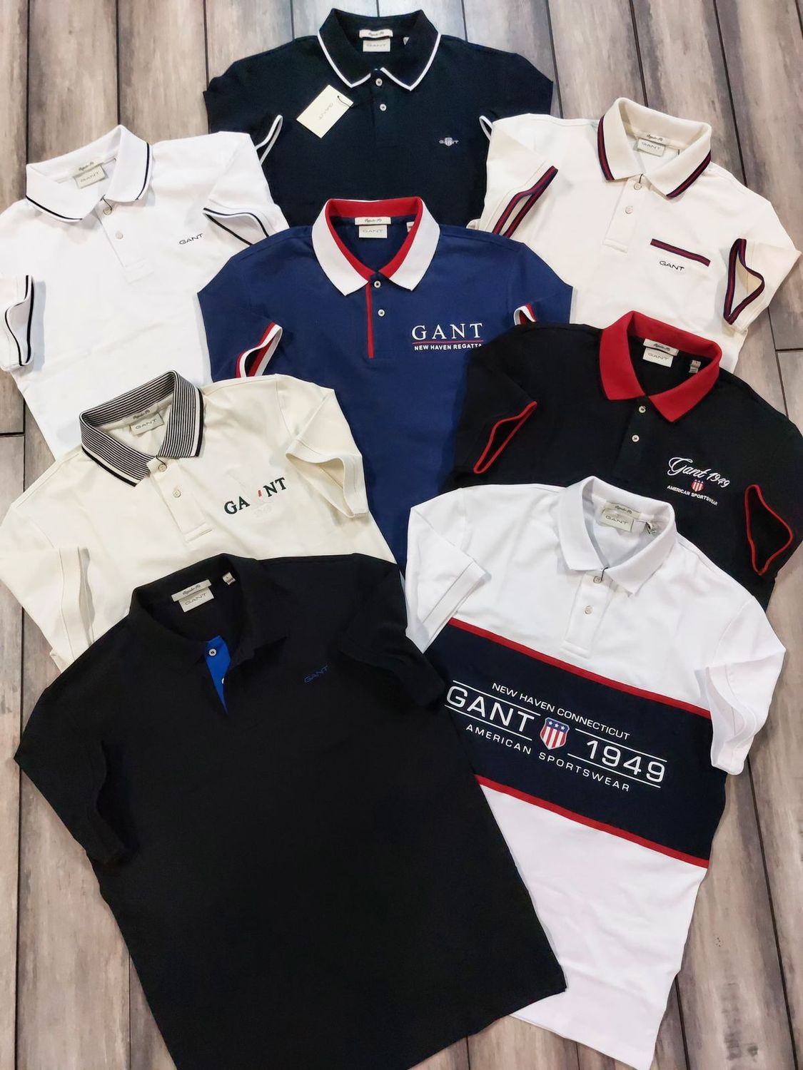 Gant Premium Quality Collar Neck Half Sleeve Men's T-Shirt - 60 Pc