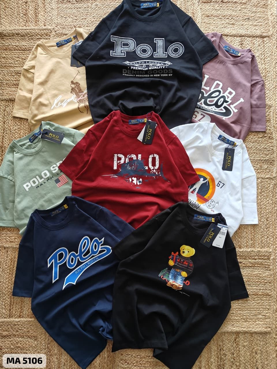 Ralph Lauren Premium Quality Cotton Round Neck Half Sleeve Men's T-Shirt - 72 Pc