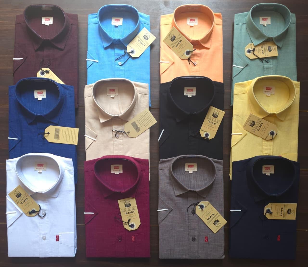 Levis Premium Quality  Collar Neck Half Sleeve Men's Shirt - 52 Pc