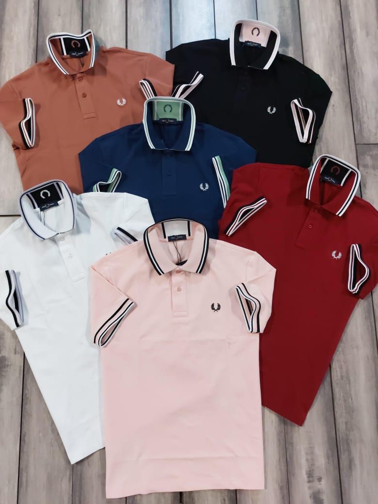 Fred Perry Premium Quality Collar Neck Half Sleeve Men's T-Shirt - 46 Pc