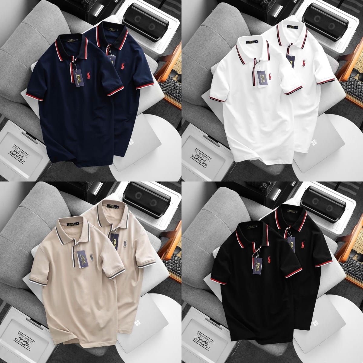 Ralph Lauren Premium Quality Collar Neck Half Sleeve Men's T-shirt - 50 Pc