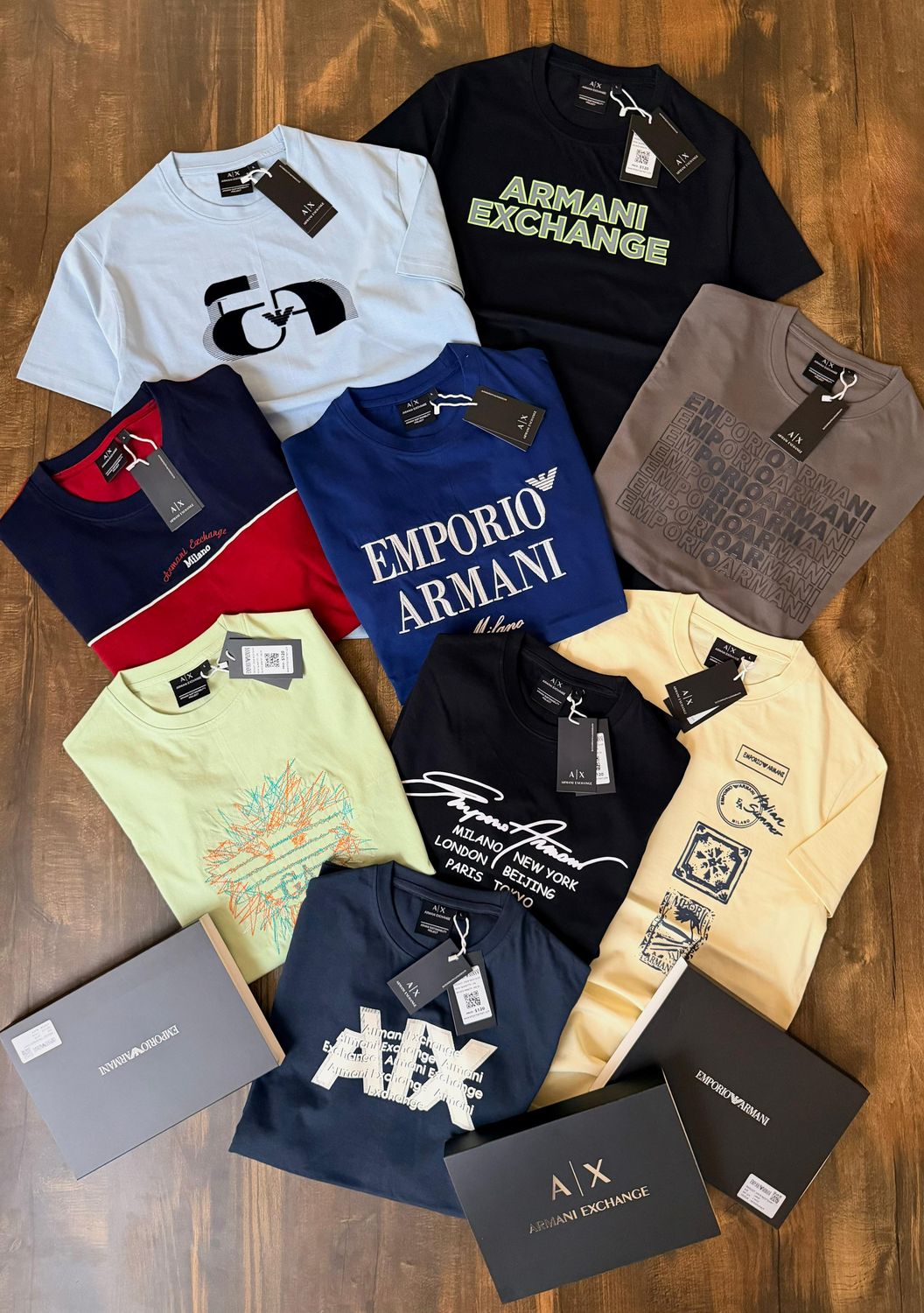 Armani Exchange/Emporio Armani Premium Quality Cotton Crew Neck Half Sleeve Men's T-shirt - 40 Pc