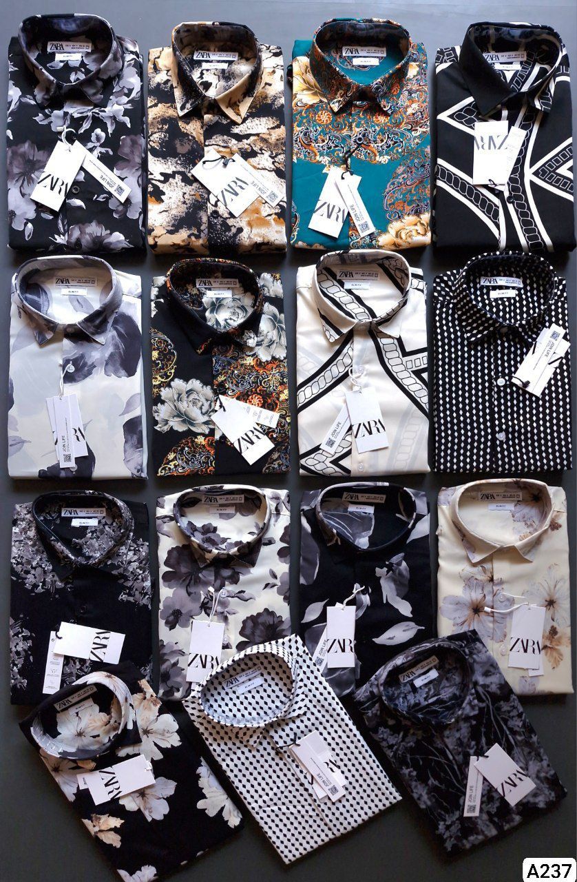 Zara Premium Quality Collar Neck Full Sleeve Men's Shirt - 47 Pc