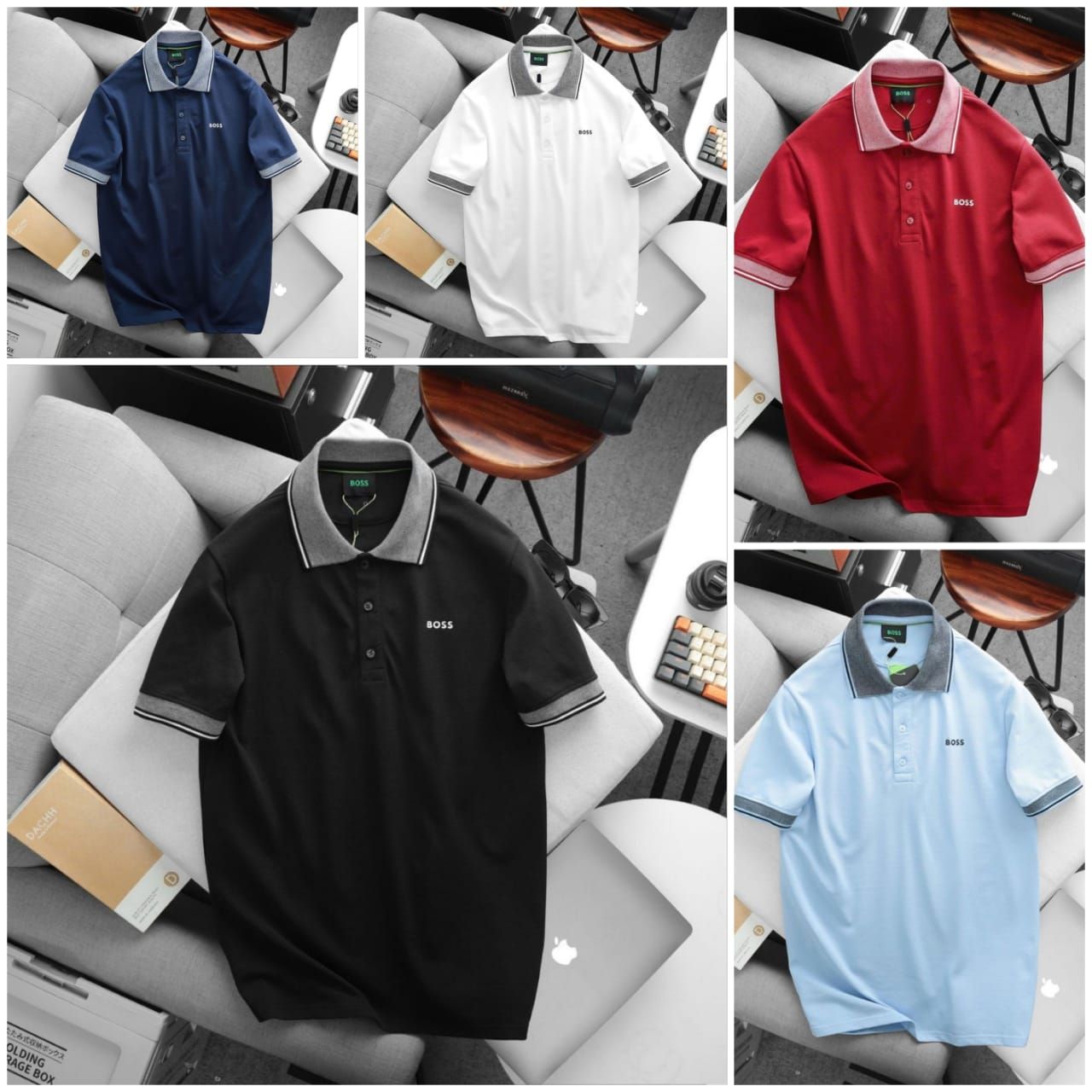 Hugo Premium Quality Cotton Collar Neck Half Sleeve Men's T-shirt - 66 Pc