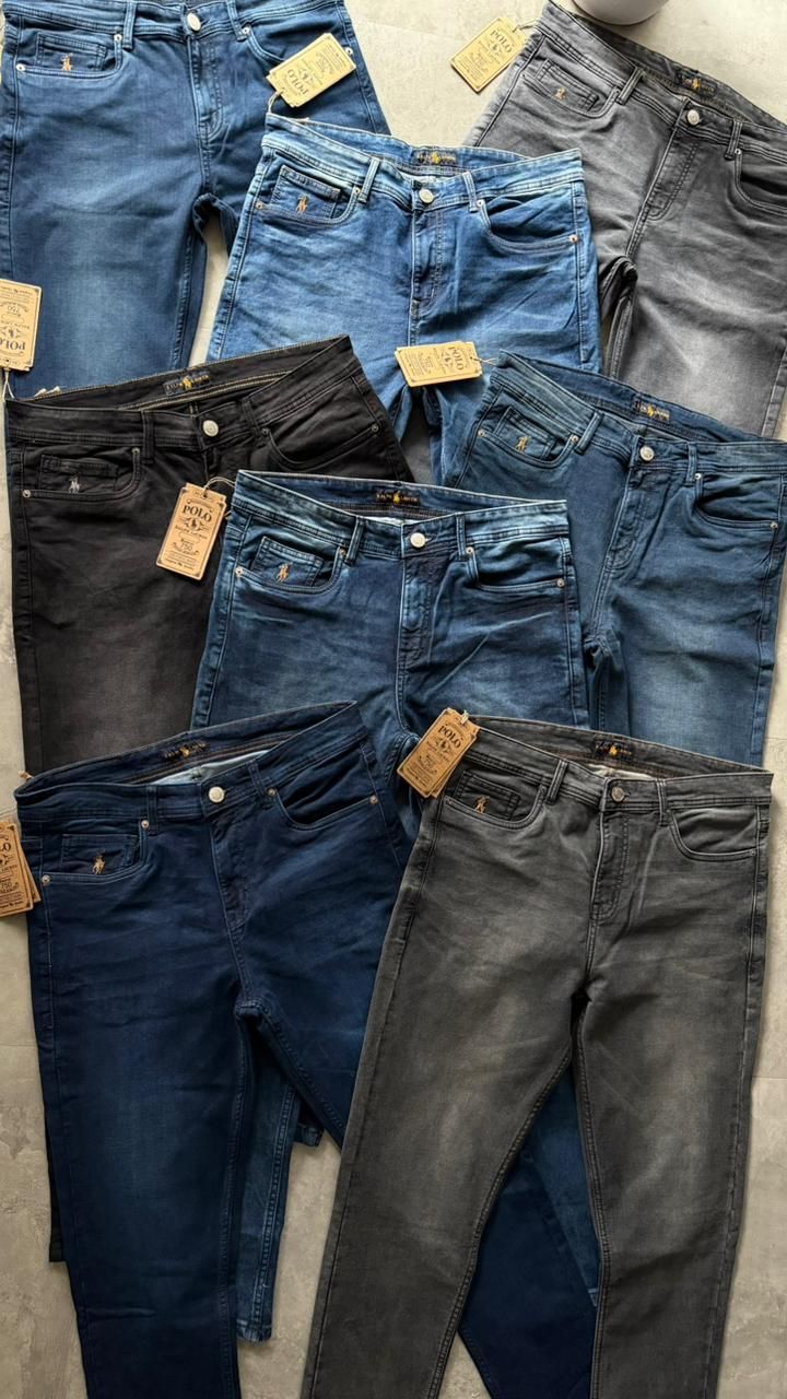 Ralph Lauren Premium Quality Cotton Stretchable Denim Carrot Fit | Ankle Length Men's Denim Jeans - 64 Pc