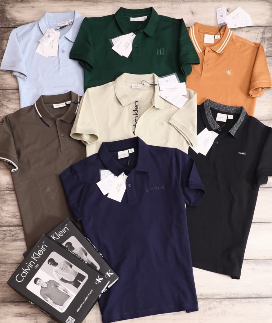 ( Big Size ) Calvin Klein Premium Quality Cotton Collar Neck Half Sleeve Men's t-Shirt - 46 Pc