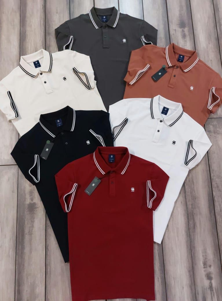 G Star Premium Quality Collar Neck Half Sleeve Men's T-Shirt - 46 Pc