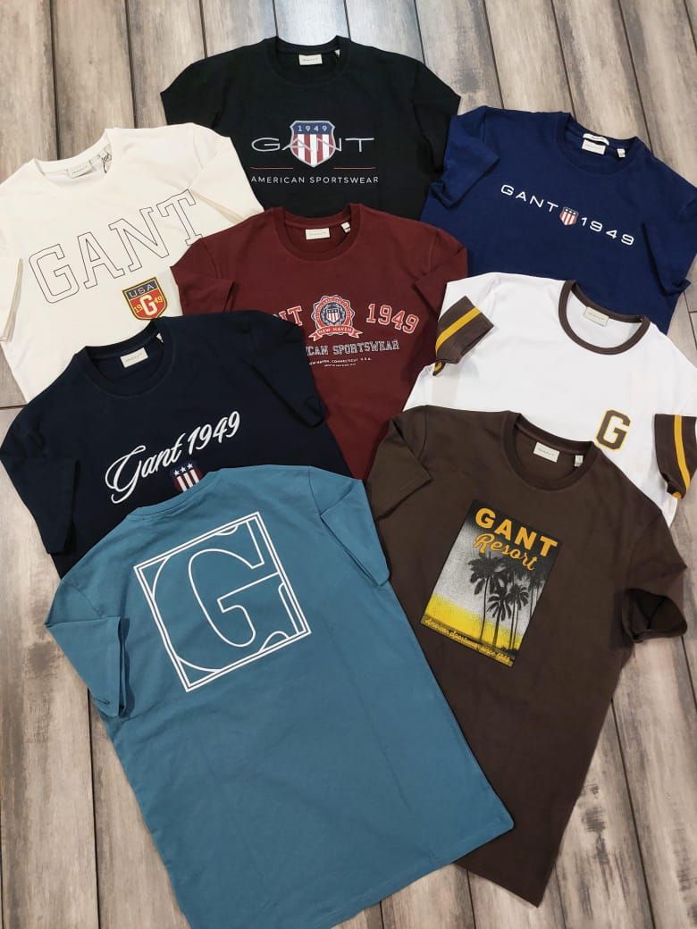 ​Gant Premium Quality Cotton Lycra Crew Neck Half Sleeve Men's T-shirt - 68 Pc