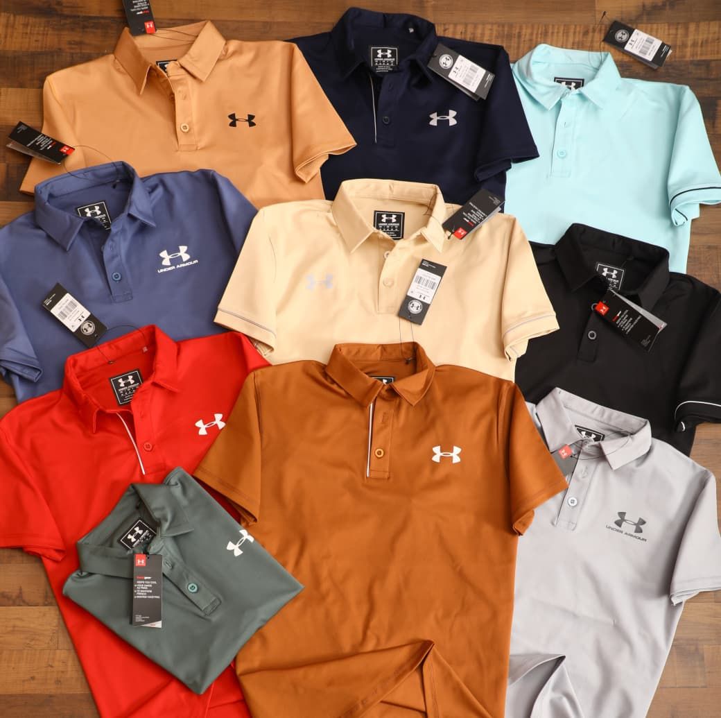 Underarmour Premium Quality Fourway Butter Lycra Collar Neck Half Sleeve Men's T-shirt - 43 Pc