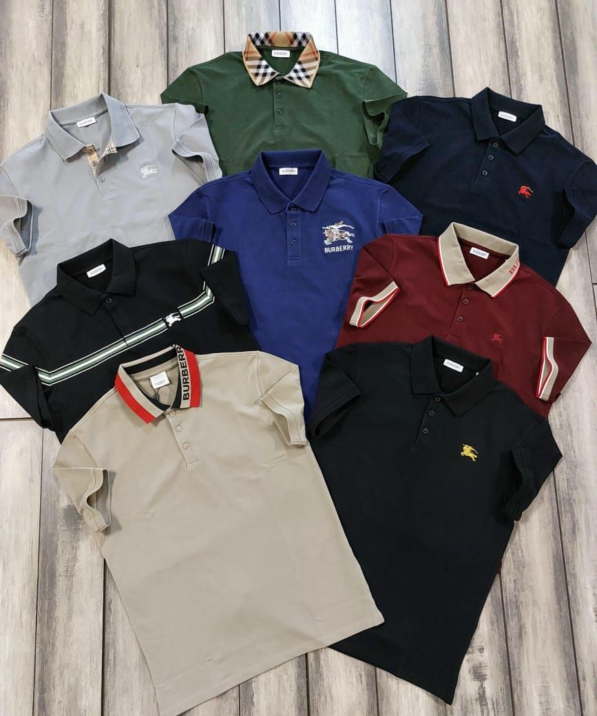 Burberry Premium Quality Collar Neck Half Sleeve Men's T-shirt - 60 Pc