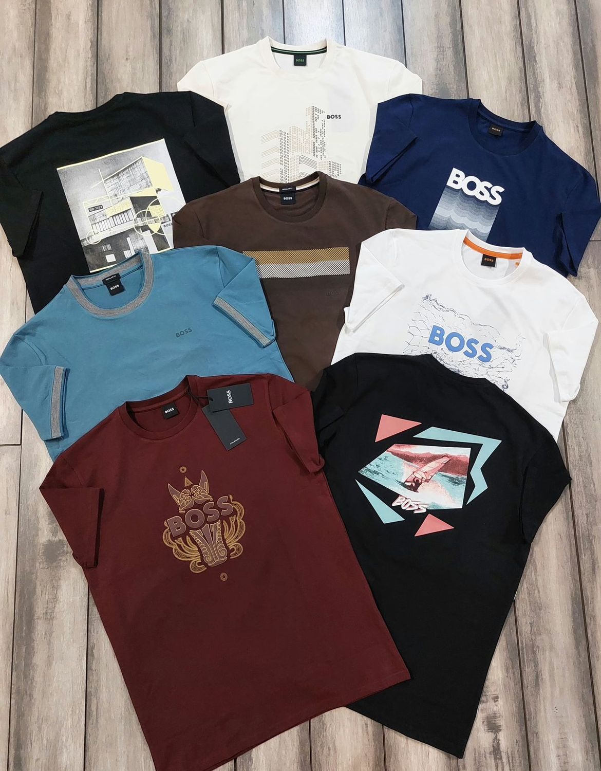 Boss Premium Quality Cotton Lycra Round Neck Half Sleeve Men's T-shirt - 68 Pc