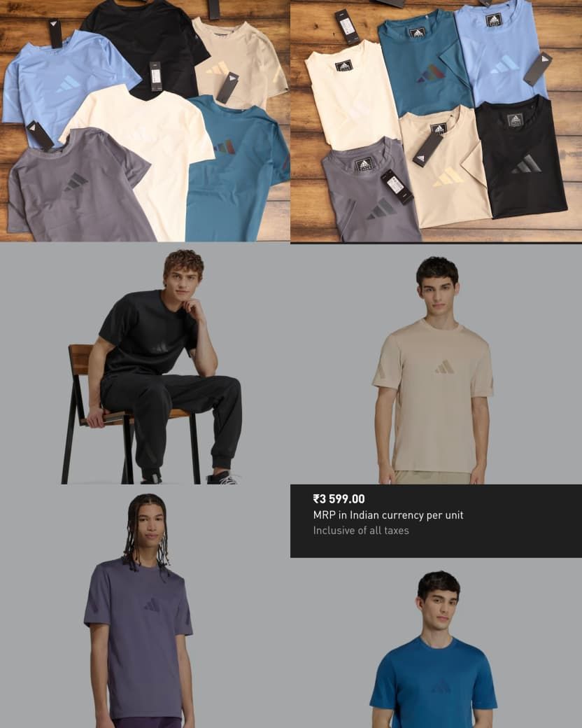 Adidas Premium Quality Super Strech Pure Dri-Fit Fourway Lycra Round Neck Half Sleeve Men's T-shirt - 52 Pc