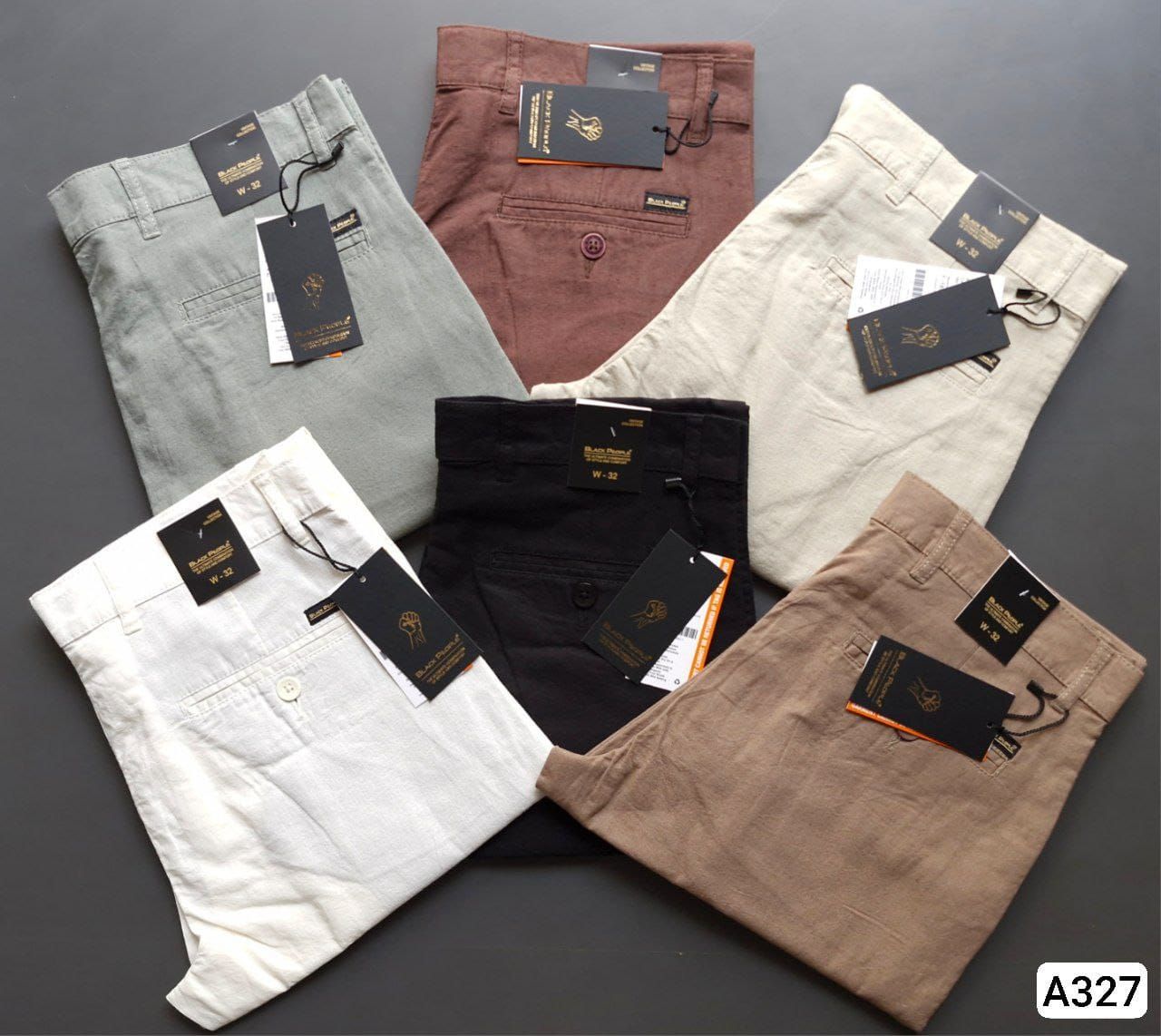 Black People Premium Quality Cotton Linen Slim Fit Men's Pant - 42 Pc