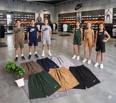 Nike ( Unisex ) Premium Quality Boy's &amp; Girl's  Dry-Fit Ns Lycra Kid's Shorts - 40 Pc