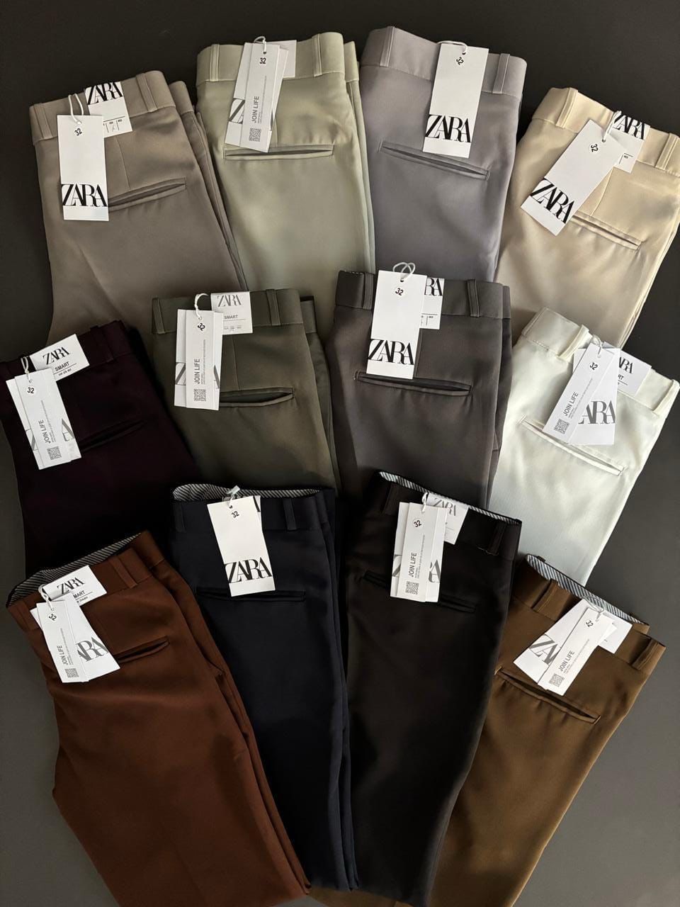 Zara Man Premium Quality Imported 2 way stretch IMP Barbie Men's Formal Pants - 63 Pc