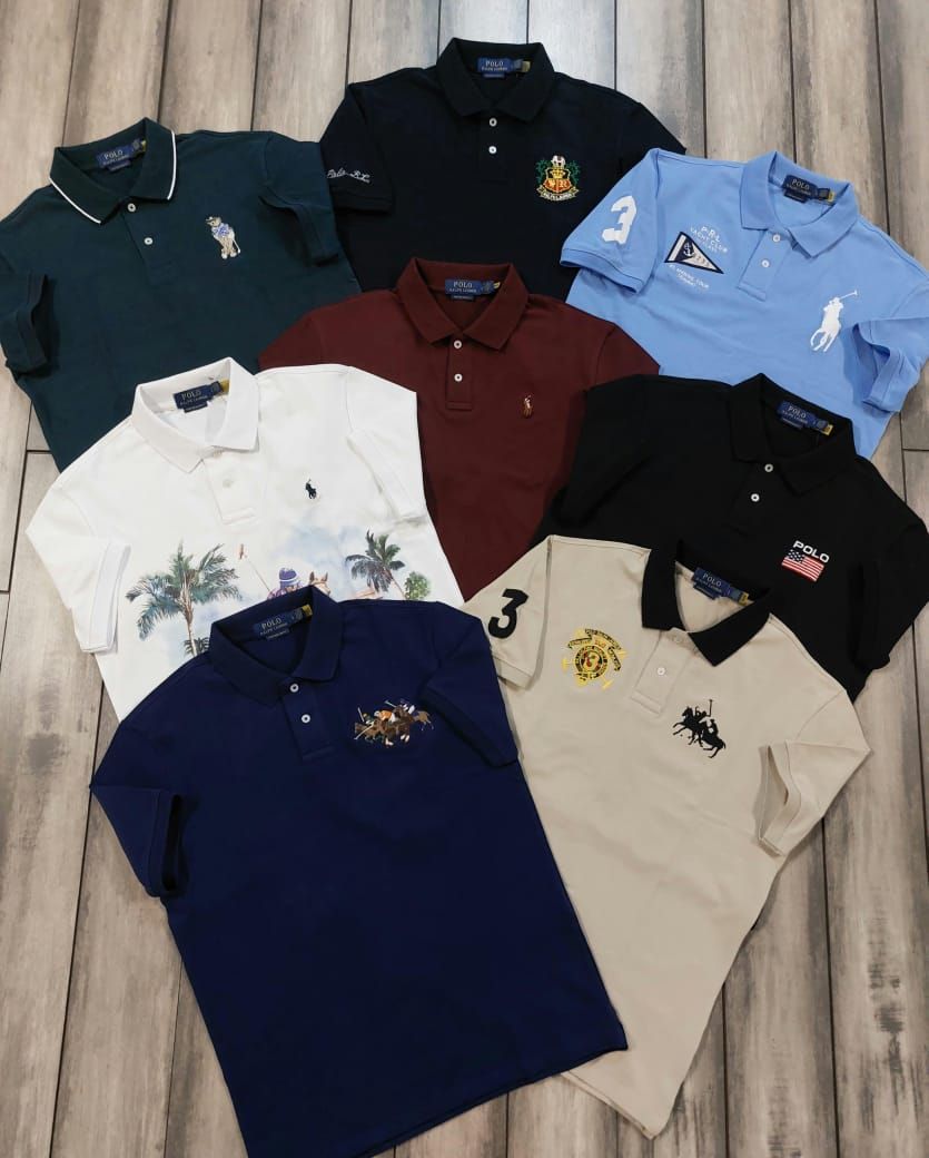 Ralph Lauren Premium Quality Collar Neck Half Sleeve Men's T-shirt - 60 Pc