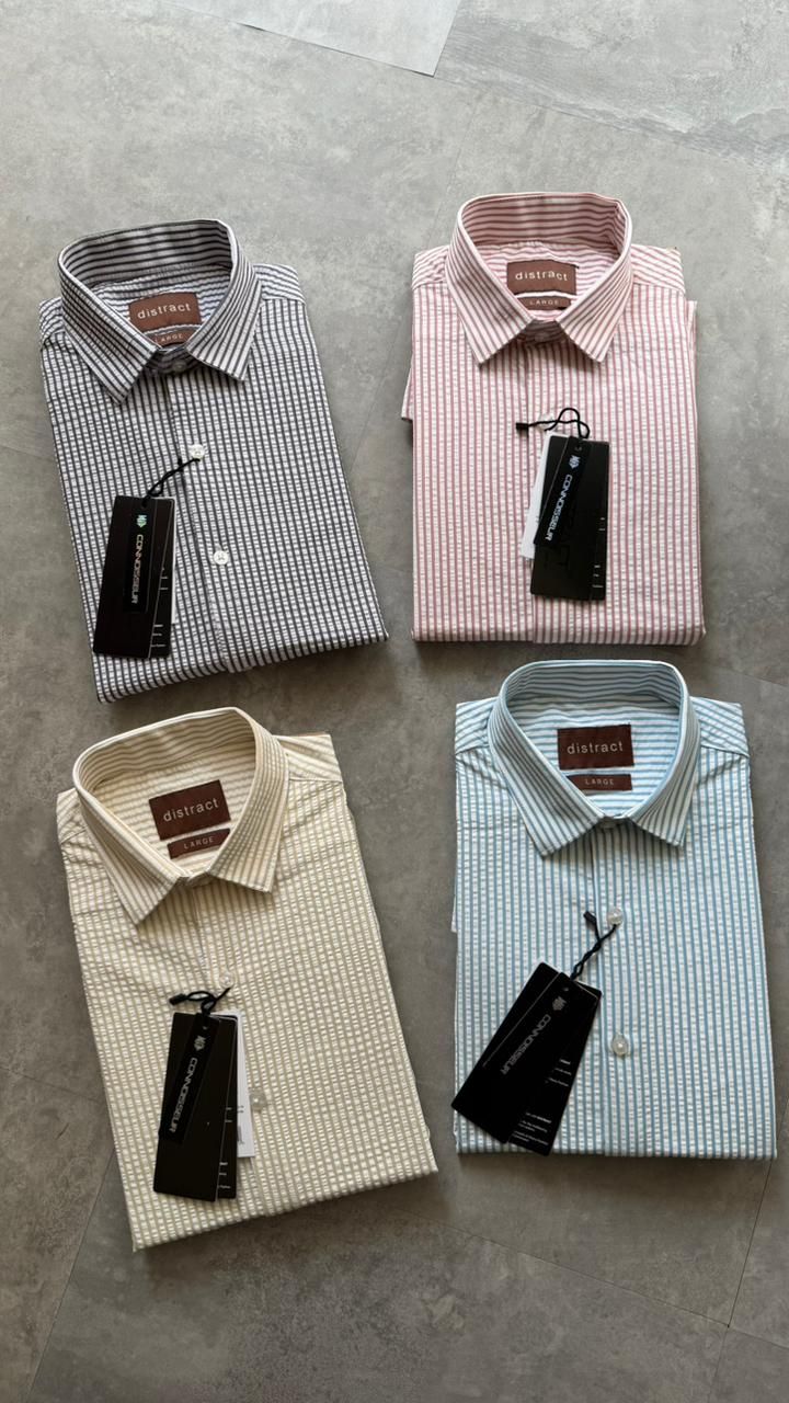Distract Premium Quality Summer Wearables  Collar Neck Full Sleeve Men's Shirt - 39 Pc