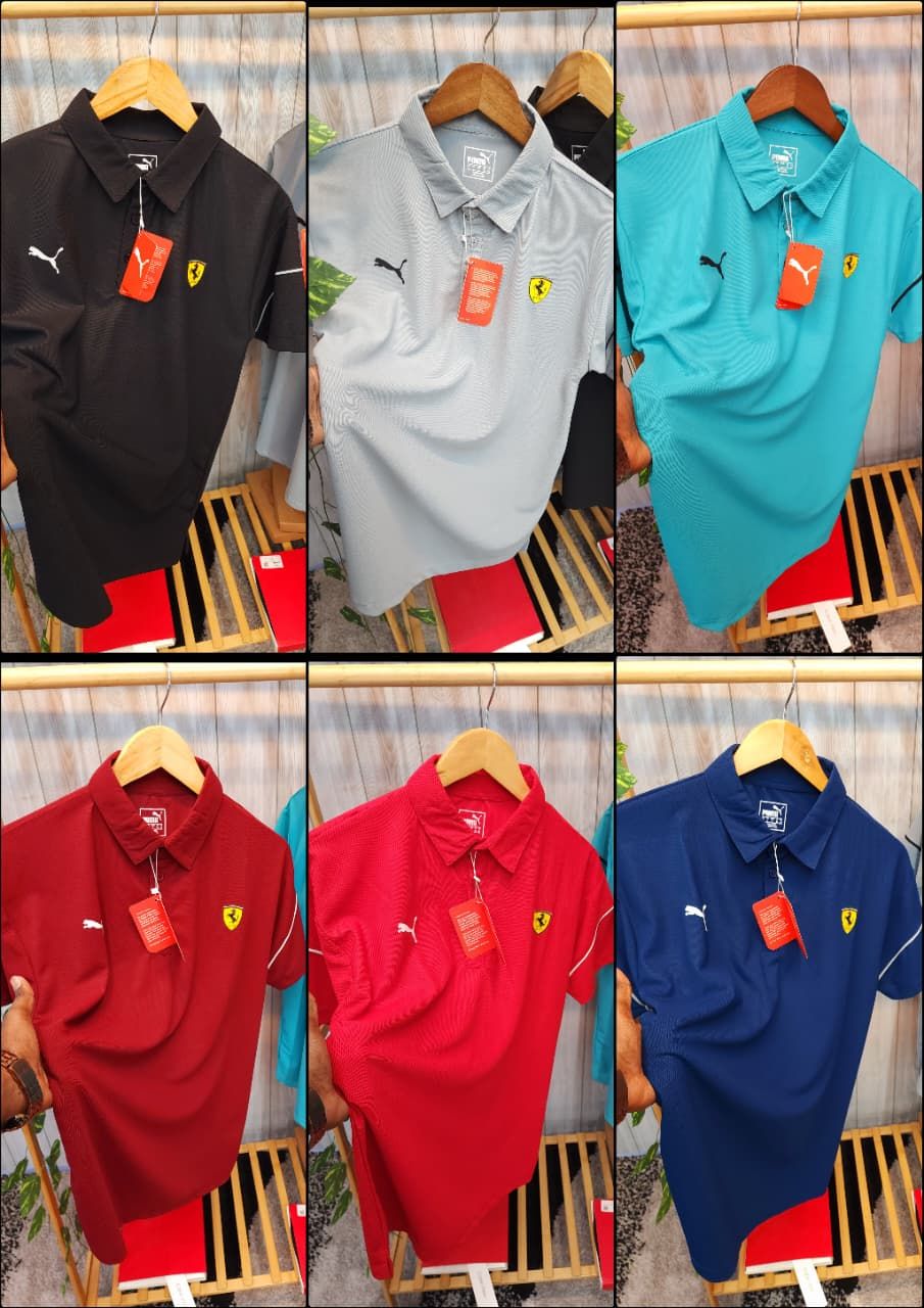 Puma - Ferrari Premium Quality Collar Neck Half Sleeve Men's T-shirt - 52 Pc