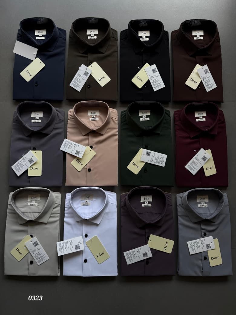 Dior Premium Quality Cotton Collar Neck Full Sleeve Men's Shirt - 50 Pc