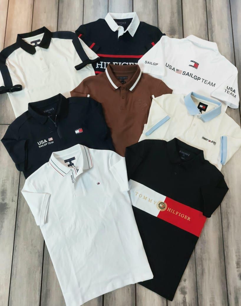 Tommy Premium Quality Collar Neck Half Sleeve Men's T-shirt - 68 Pc