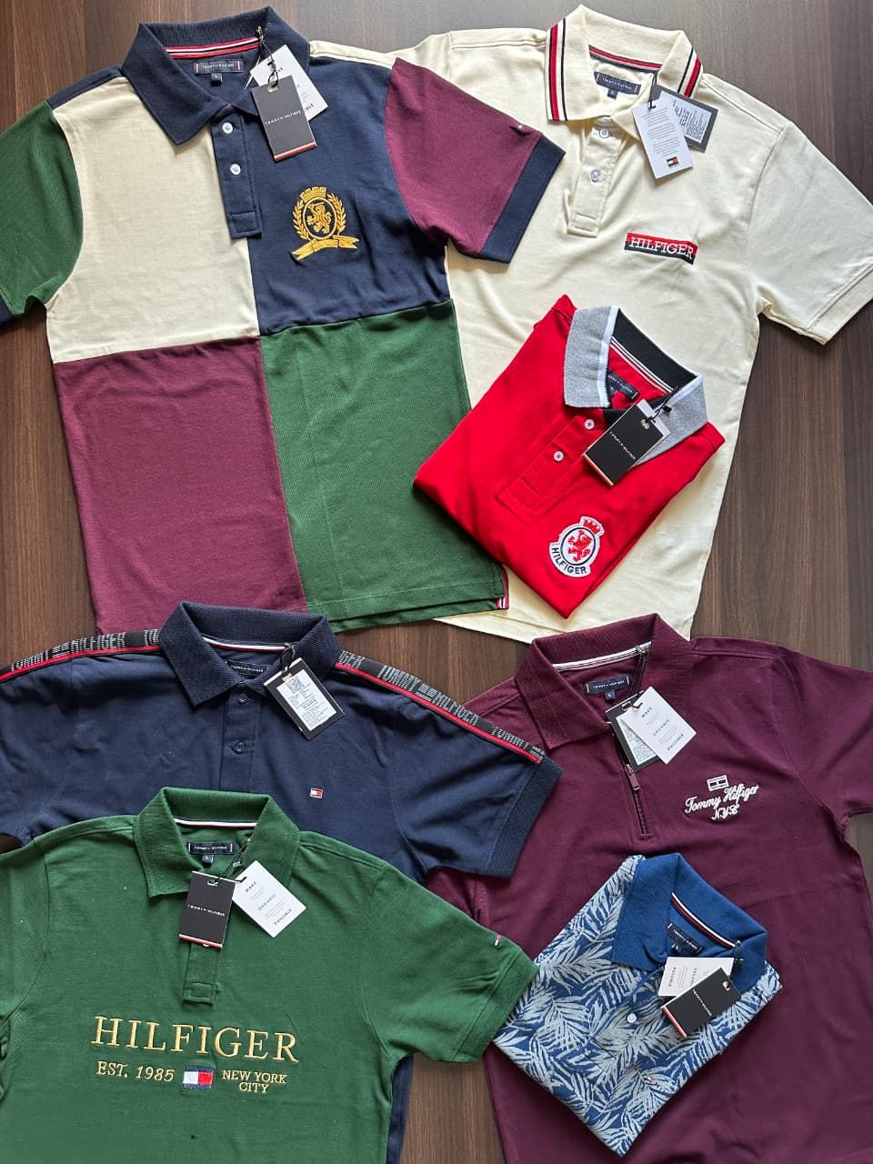 Tommy Hilfiger Premium Quality Collar Neck Half Sleeve Men's T-shirt - 52 Pc