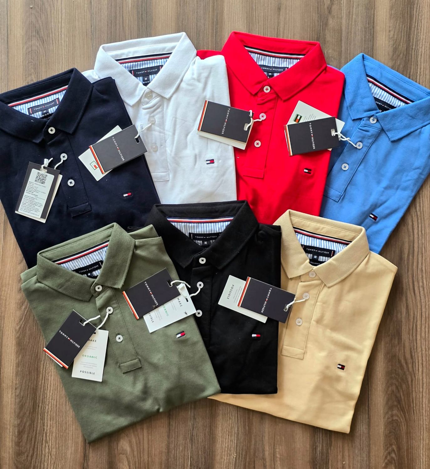 Tommy Hilfiger Premium Quality Cotton Collar Neck Half Sleeve Men's T-Shirt - 80 Pc