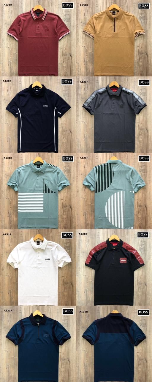 Hugo Boss Premium Quality Collar Neck Half Sleeve Men's T-shirt - 61 Pc