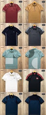 Hugo Boss Premium Quality Cotton Collar Neck Half Sleeve Men's T-shirt - 61 Pc