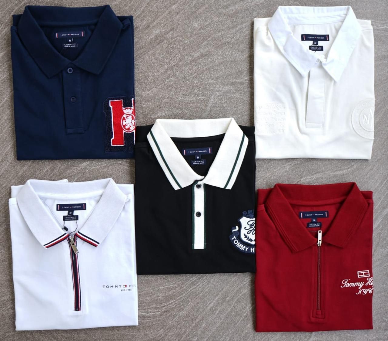 Tommy Premium Quality Collar Neck Half Sleeve Men's T-shirt - 40 Pc