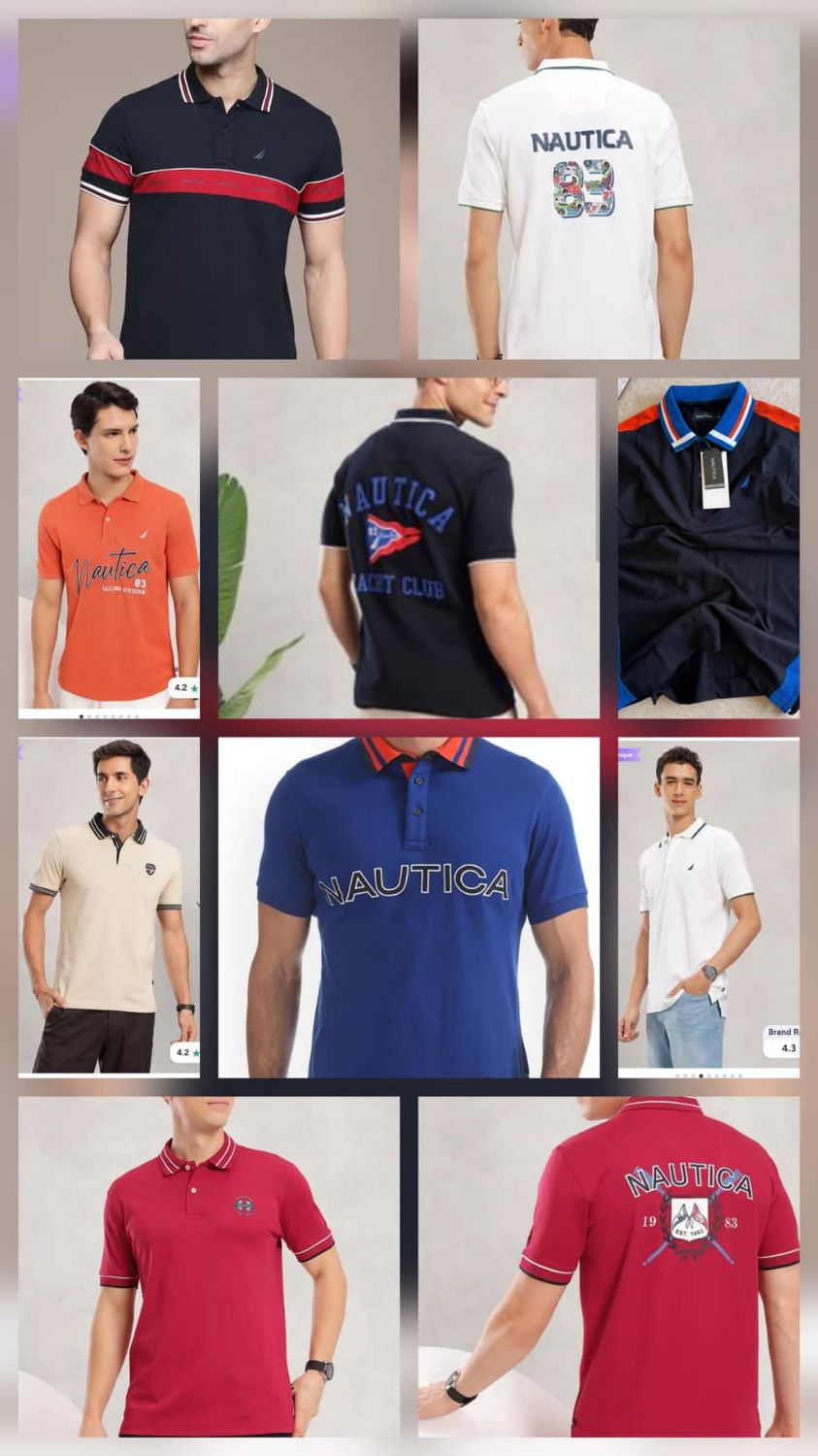 Nautica Premium Quality Collar Neck Half Sleeve Men's T-shirt - 60 Pc