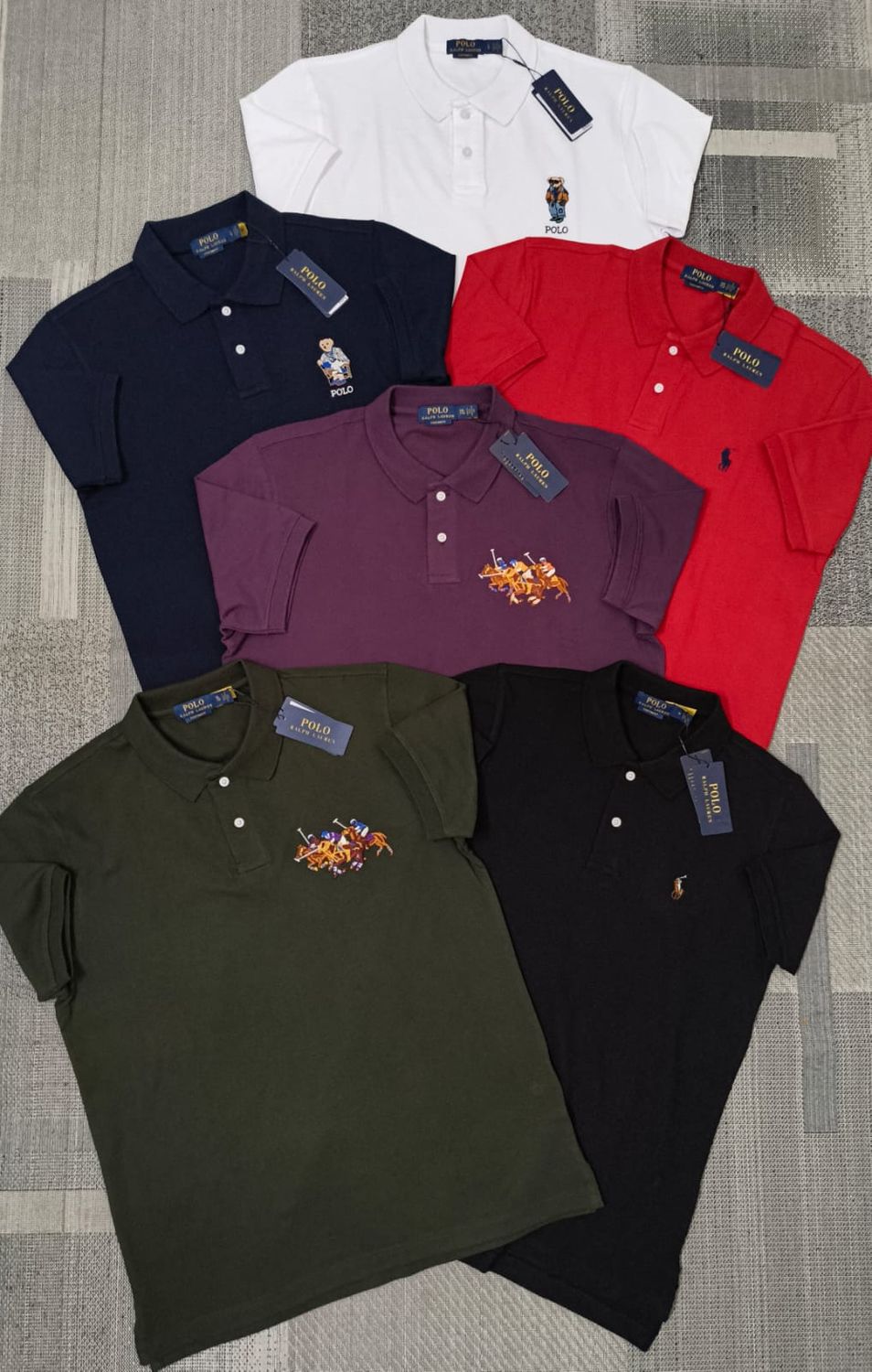 Ralph Lauren Premium Quality Cotton Collar Neck Half Sleeve Men's T-shirt - 50 Pc