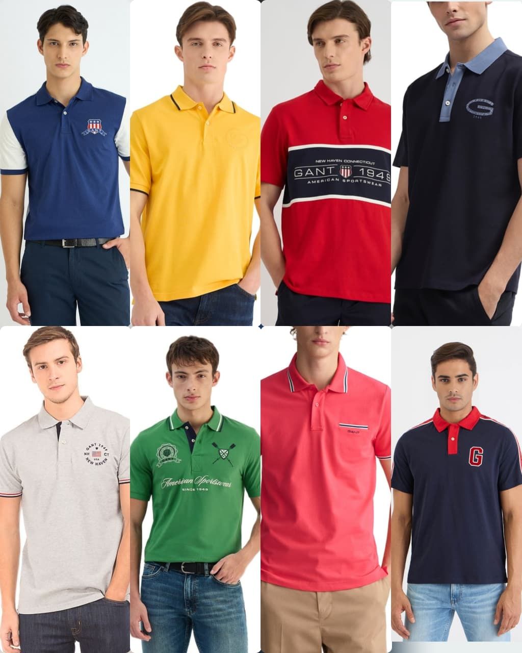 ( Big Size ) Gant Premium Quality Collar Neck Half Sleeve Men's T-Shirt - 45 Pc
