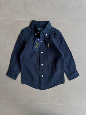 Ralph Lauren Premium Quality Linen Collar Neck Full Sleeve Kids Shirt - 90 Pc