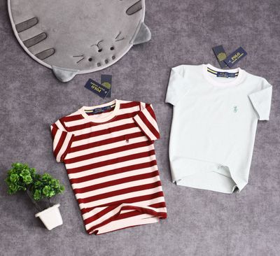 Ralph Lauren ( Unisex ) Premium Quality Cotton Lycra Boys &amp; Girls Round Neck Half Sleeve Kids T-shirt - 66 Pc