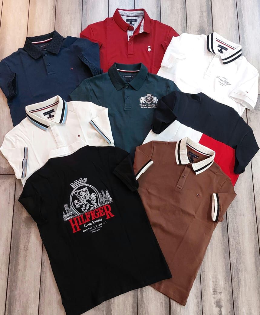 Tommy Premium Quality Collar Neck Half Sleeve Men's T-shirt - 68 Pc