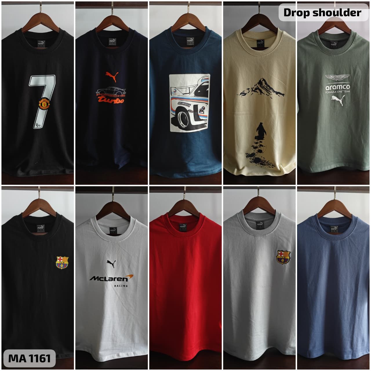 Puma Premium Quality Cotton Oversized Drop-Shoulder Round Neck Half Sleeve Men's T-Shirt - 68 Pc