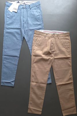 Zara Man Premium Quality Cotton Linen Lycra Men's Chinos - 52 Pc