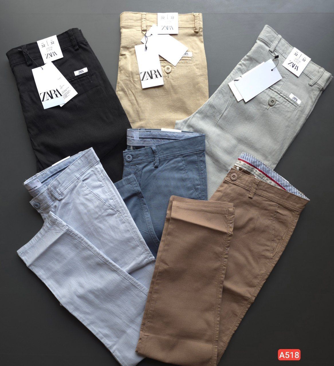 Zara Man Premium Quality Cotton Linen Lycra Men's Chinos - 52 Pc