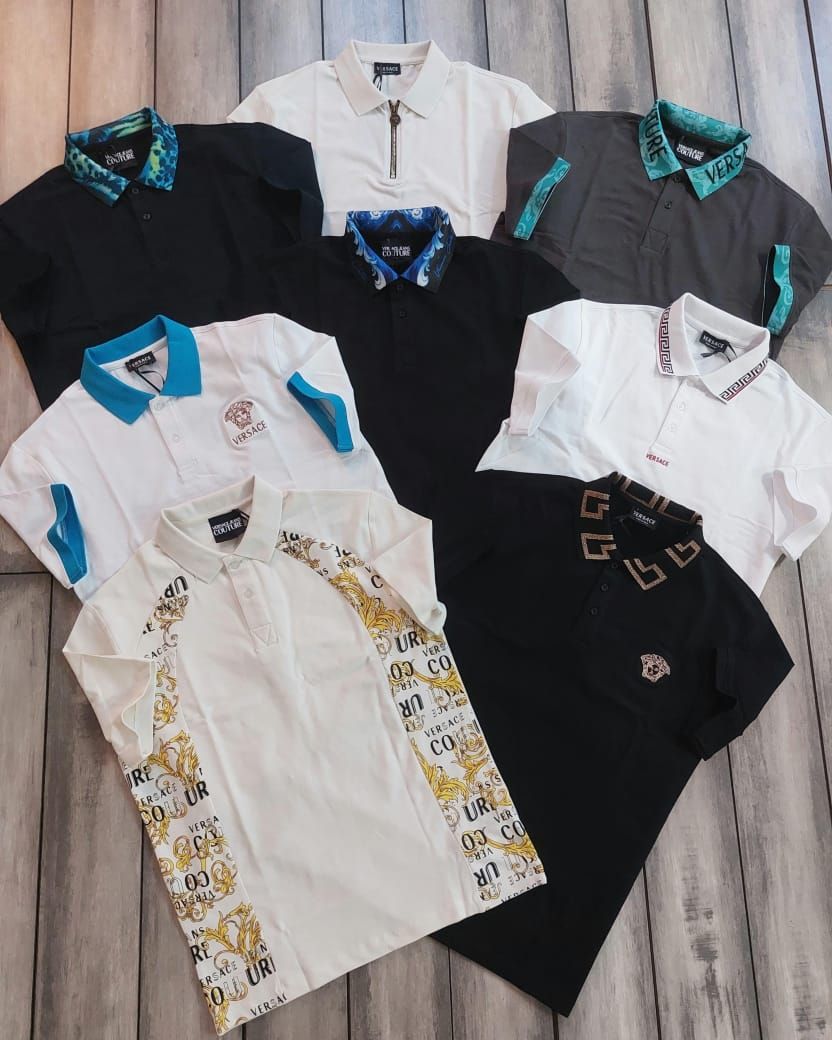 Versace Premium Quality Collar Neck Half Sleeve Men's T-Shirt - 60 Pc