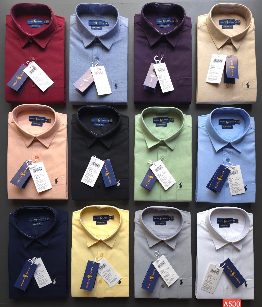 Ralph Lauren Premium Quality Cotton Oxford Collar Neck Full Sleeve Men's Shirt - 52 Pc