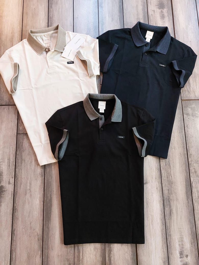 Calvin Klein Premium Quality Collar Neck Half Sleeve Men's T-shirt - 46 Pc