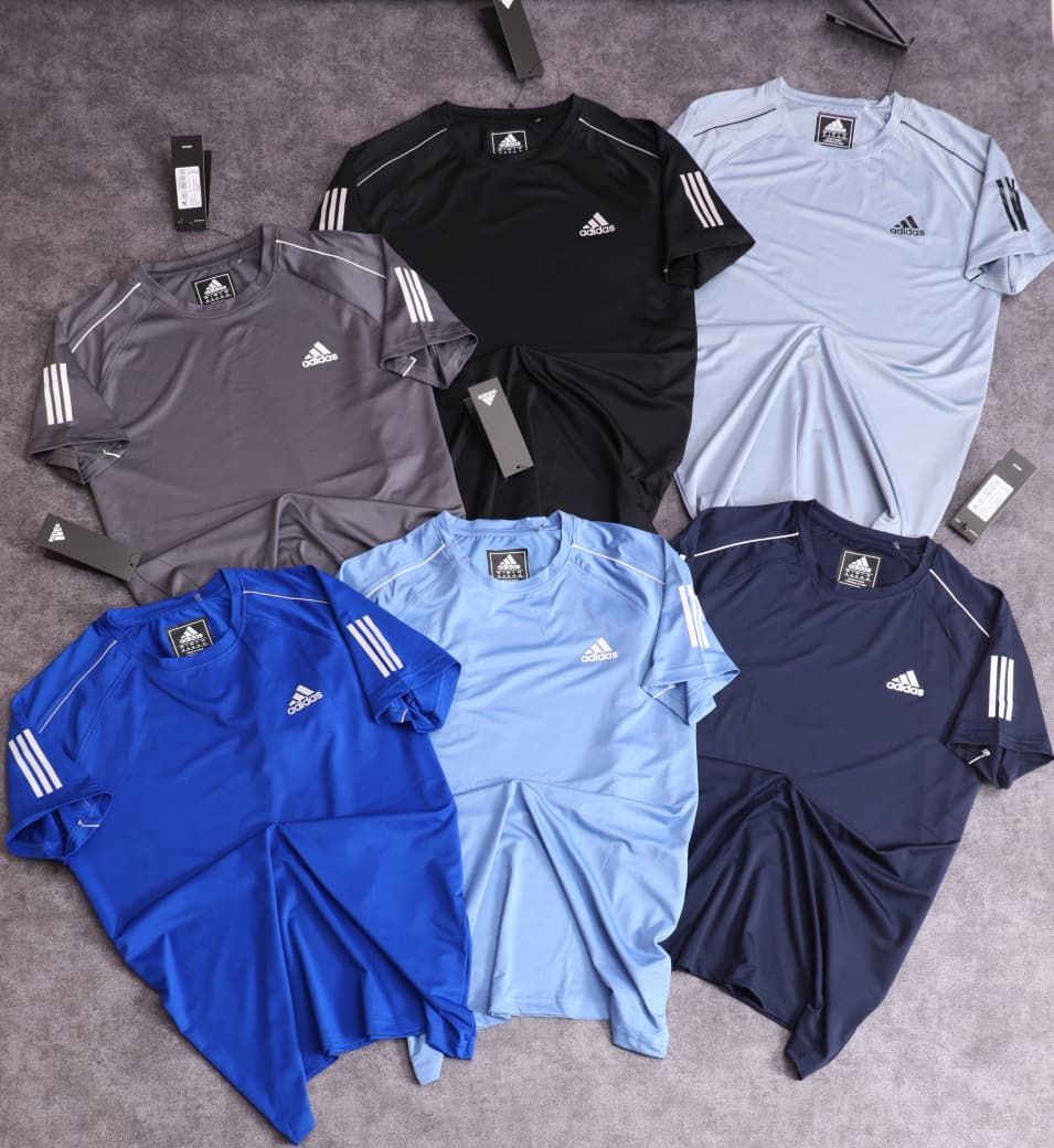 Adidas Premium Quality Active Wear Sports Dry - Fit Fourway Lycra Crew Neck Half Sleeve Men's T-shirt - 52 Pc