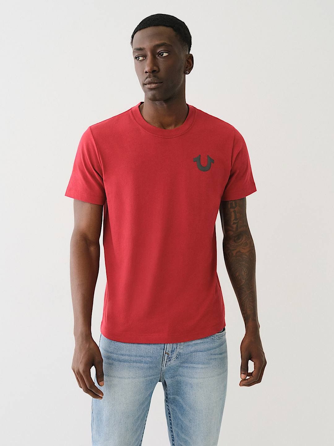 True Religion Premium Quality Cotton Crew Neck Half Sleeve Men's T-shirt - 68 Pc