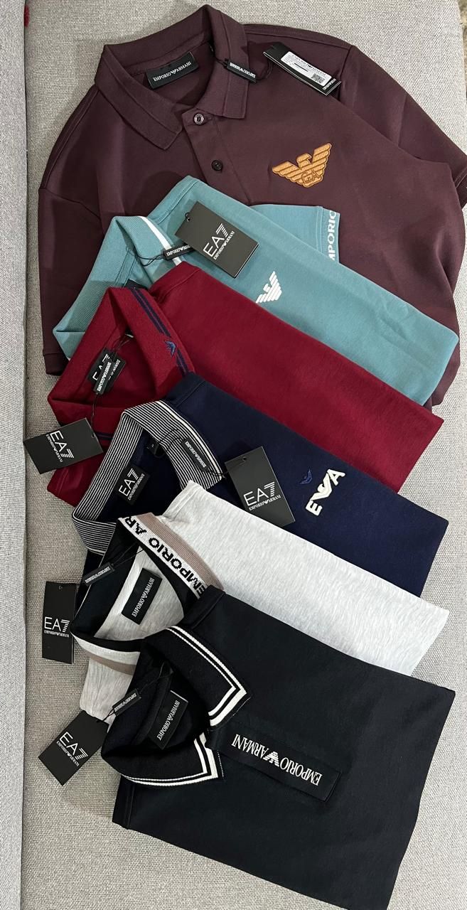 ​Emporio Armani Premium Quality Collar Neck Half Sleeve Men's T-shirt - 50 Pc